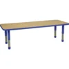 24" x 60" Rectangle Activity Table with Adjustable Tiny Tot Legs - Maple/Blue