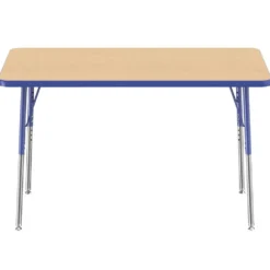 24" x 48" Rectangle Activity Table with Adjustable Swivel Glide Legs - Maple/Blue