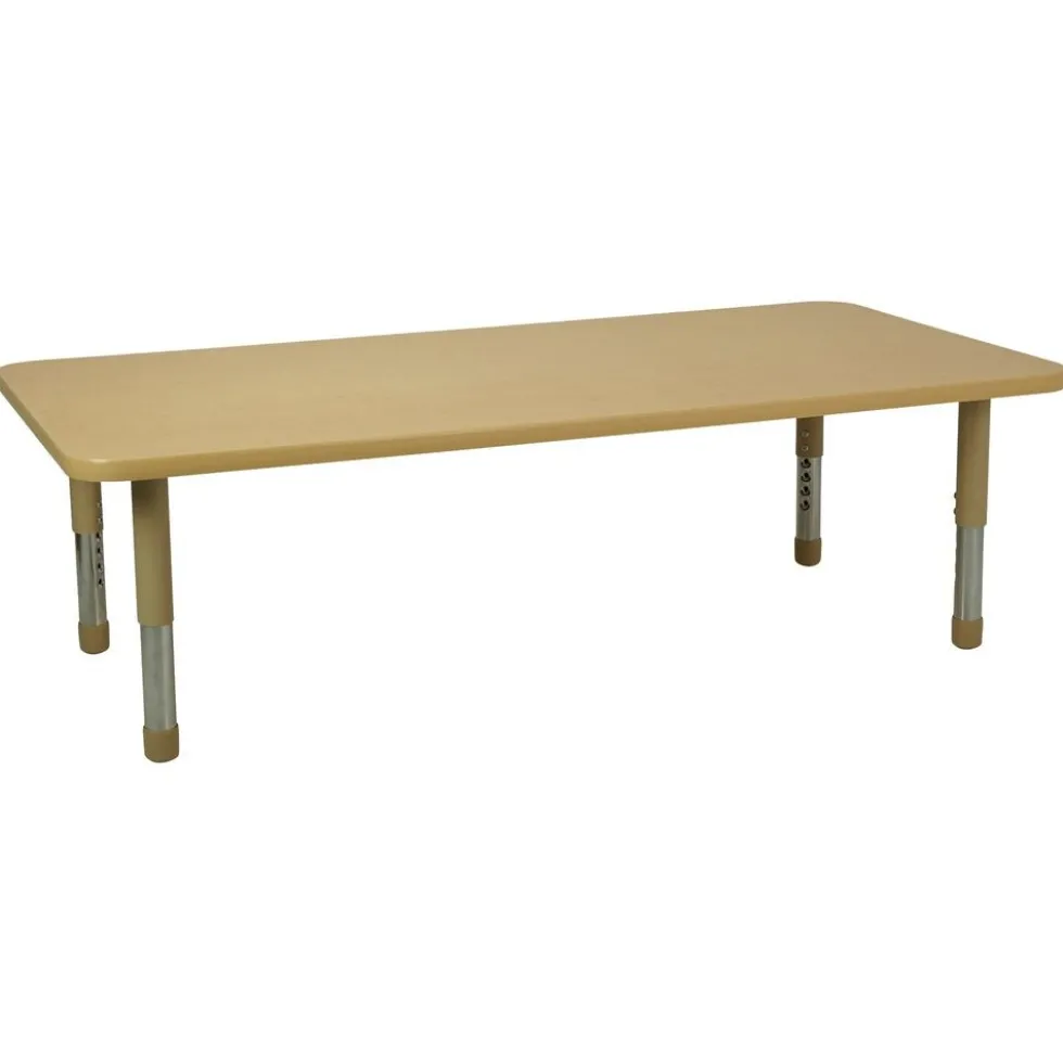 30" x 60" Rectangle Activity Table with Adjustable Tiny Tot Legs - Maple/Maple