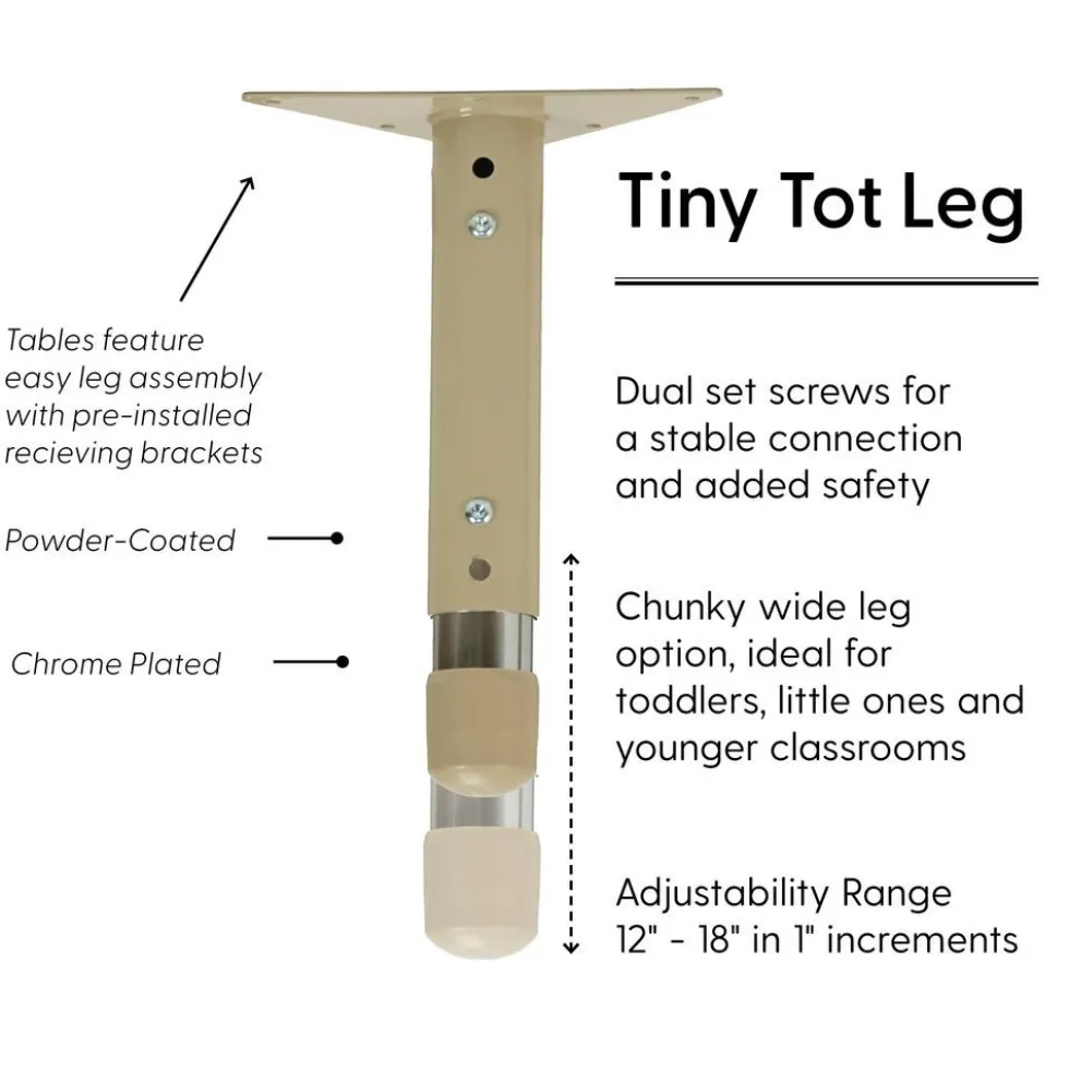 30" x 60" Rectangle Activity Table with Adjustable Tiny Tot Legs - Maple/Maple