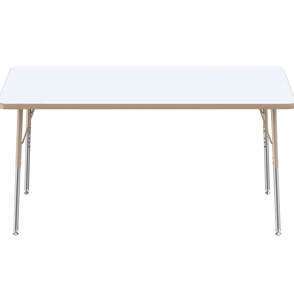 30" x 60" Rectangle Dry-Erase Activity Table with Adjustable Swivel Glide Legs - White/Maple