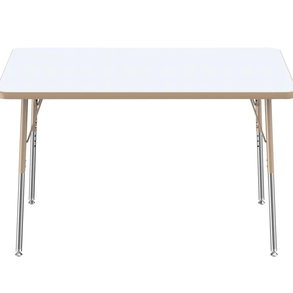 30" x 48" Rectangle Dry-Erase Activity Table with Adjustable Swivel Glide Legs - White/Maple