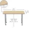24" x 48" Rectangle La Madera Activity Table with Adjustable Super Legs - Light Gray Wood/Black