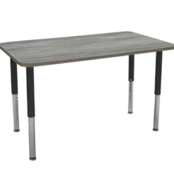 24" x 48" Rectangle La Madera Activity Table with Adjustable Super Legs - Light Gray Wood/Black