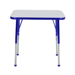 18" x 30" Rectangle Table with Adjustable Swivel Glide Legs - Gray/Blue
