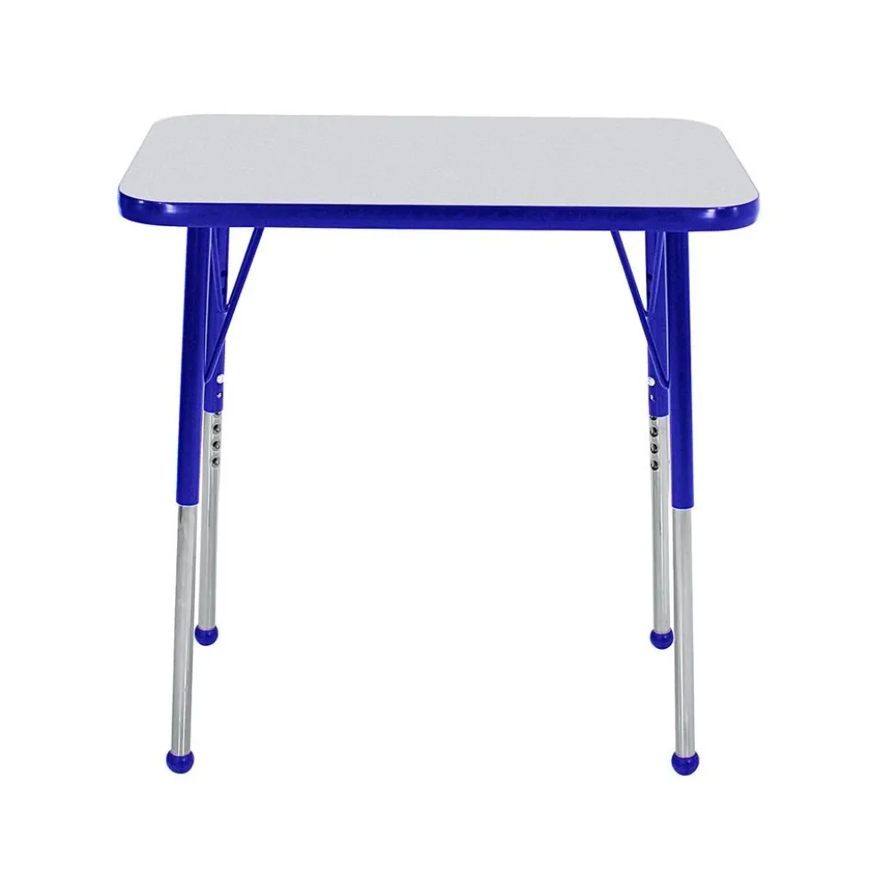 18" x 30" Rectangle Table with Adjustable Swivel Glide Legs - Gray/Blue