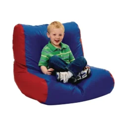 Youth High-Back Beanbag Chair - Green/Blue