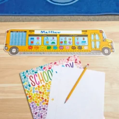 Zaner-Bloser Bus Shaped Self-Adhesive Vinyl Desktop Helpers™ - Set Of 24
