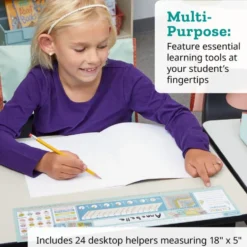 Zaner-Bloser 120 Grid with Number Line Self-Adhesive Deluxe Plastic Desktop Helpers™ - Set Of 24