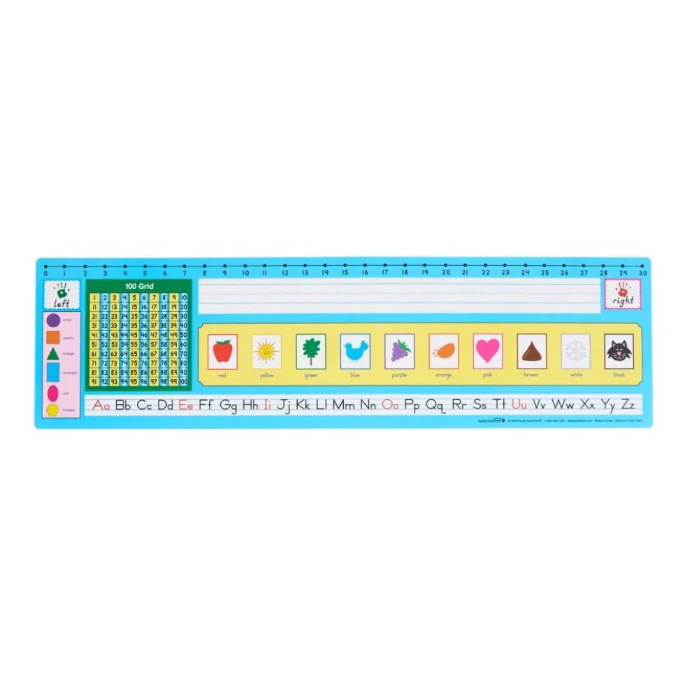 Zaner-Bloser 100 Grid with Number Line Self-Adhesive Deluxe Plastic Desktop Helpers™ - Set Of 24