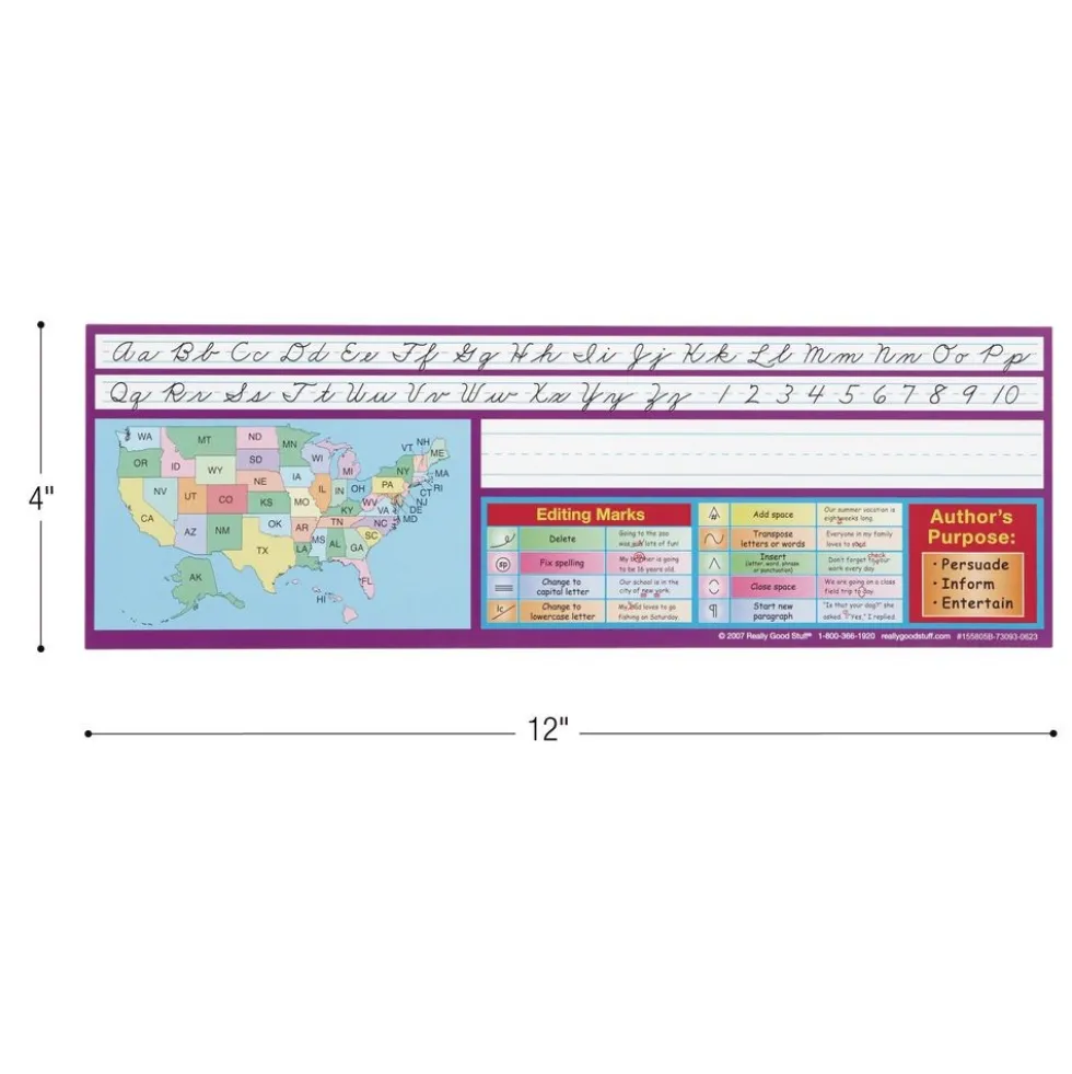 Zaner-Bloser Intermediate Two-Sided Cardstock Desktop Helpers™ with Testing Inserts - Set of 12