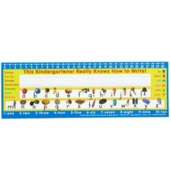 Zaner-Bloser Kindergarten Two-Sided Cardstock Desktop Helpers™ with Testing Inserts - Set Of 12