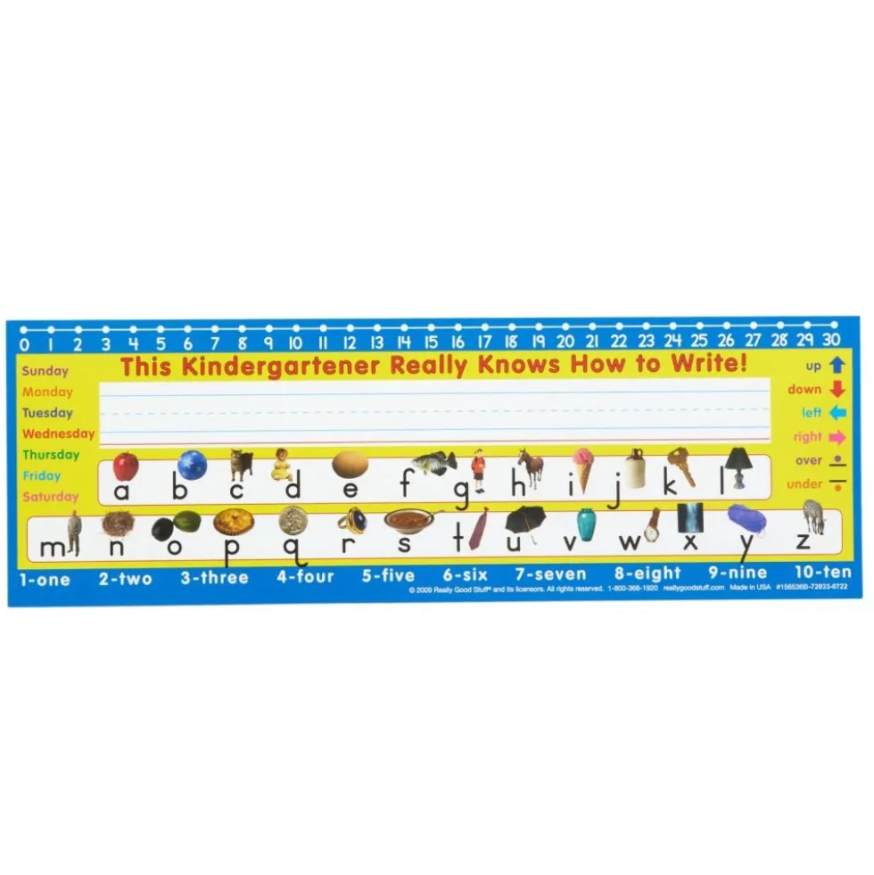 Zaner-Bloser Kindergarten Two-Sided Cardstock Desktop Helpers™ with Testing Inserts - Set Of 12