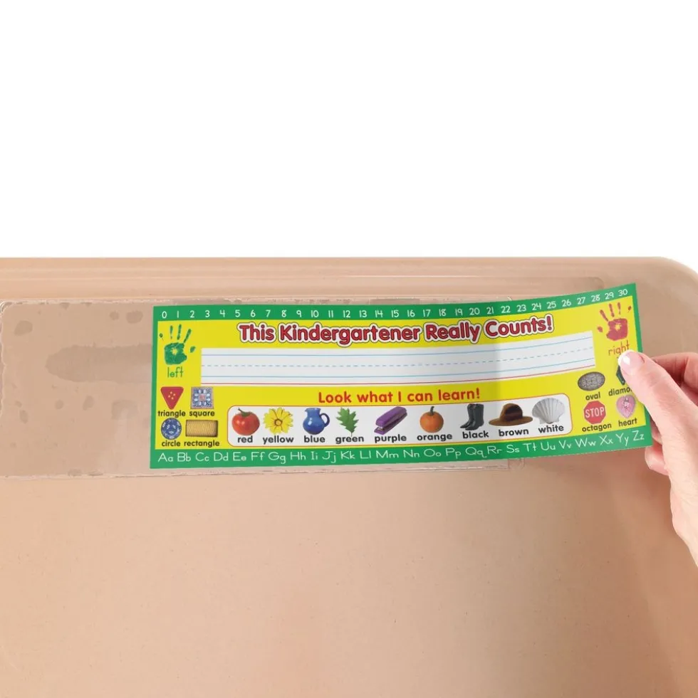 Zaner-Bloser Kindergarten Two-Sided Cardstock Desktop Helpers™ with Self-Adhesive Sleeves and Testing Inserts - Set Of 12